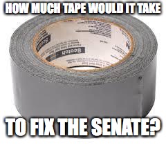duct tape | HOW MUCH TAPE WOULD IT TAKE TO FIX THE SENATE? | image tagged in duct tape | made w/ Imgflip meme maker