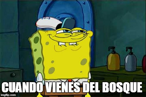 Don't You Squidward Meme | CUANDO VIENES DEL BOSQUE | image tagged in memes,dont you squidward | made w/ Imgflip meme maker