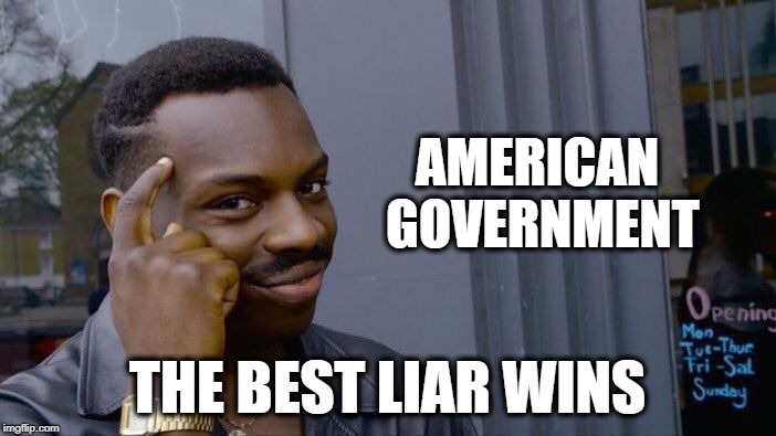 Roll Safe Think About It Meme | AMERICAN GOVERNMENT THE BEST LIAR WINS | image tagged in memes,roll safe think about it | made w/ Imgflip meme maker