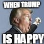 WHEN TRUMP; IS HAPPY | image tagged in donald trump | made w/ Imgflip meme maker