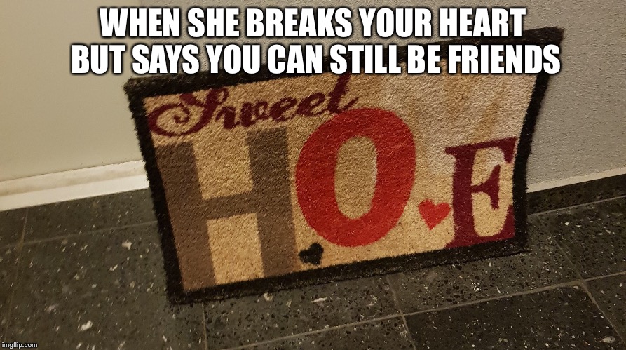 WHEN SHE BREAKS YOUR HEART BUT SAYS YOU CAN STILL BE FRIENDS | made w/ Imgflip meme maker