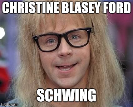 Nominee | CHRISTINE BLASEY FORD; SCHWING | image tagged in supreme court | made w/ Imgflip meme maker