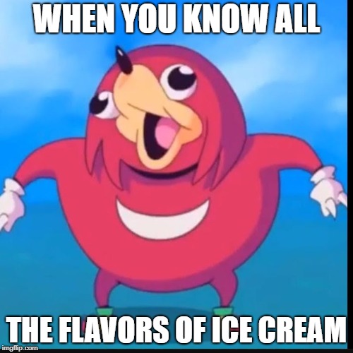 Do you know the way? | WHEN YOU KNOW ALL; THE FLAVORS OF ICE CREAM | image tagged in do you know the way | made w/ Imgflip meme maker