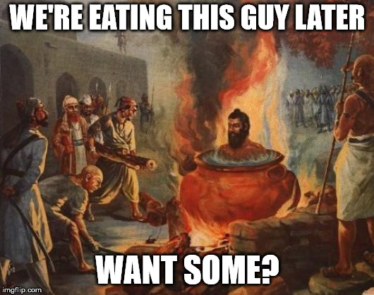 cannibal | WE'RE EATING THIS GUY LATER WANT SOME? | image tagged in cannibal | made w/ Imgflip meme maker