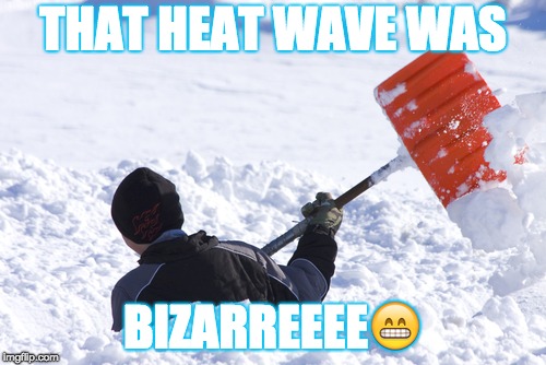 Blizzard | THAT HEAT WAVE WAS; BIZARREEEE😁 | image tagged in blizzard | made w/ Imgflip meme maker