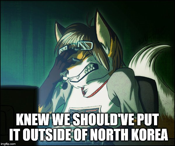 Furry facepalm | KNEW WE SHOULD'VE PUT IT OUTSIDE OF NORTH KOREA | image tagged in furry facepalm | made w/ Imgflip meme maker