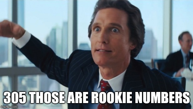Rookie Numbers | 305 THOSE ARE ROOKIE NUMBERS | image tagged in rookie numbers | made w/ Imgflip meme maker