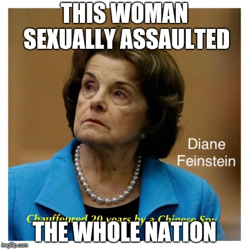 Vote out all Senate incumbents , it's time to start over | THIS WOMAN SEXUALLY ASSAULTED THE WHOLE NATION | image tagged in diane feinstein,libtards,ill just wait here,adventure time,still waiting,politicians suck | made w/ Imgflip meme maker