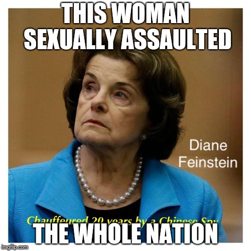 Vote out all Senate incumbents , it's time to start over | THIS WOMAN SEXUALLY ASSAULTED; THE WHOLE NATION | image tagged in diane feinstein,libtards,ill just wait here,adventure time,still waiting,politicians suck | made w/ Imgflip meme maker