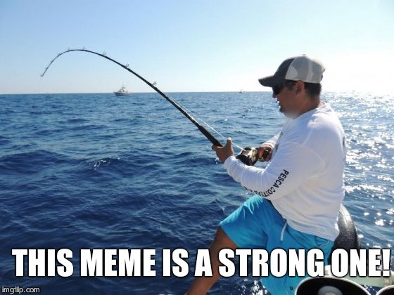 fishing  | THIS MEME IS A STRONG ONE! | image tagged in fishing | made w/ Imgflip meme maker