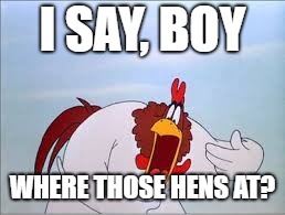 I SAY, BOY WHERE THOSE HENS AT? | made w/ Imgflip meme maker