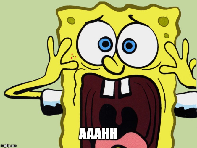 Screaming Spongebob  | AAAHH | image tagged in screaming spongebob | made w/ Imgflip meme maker