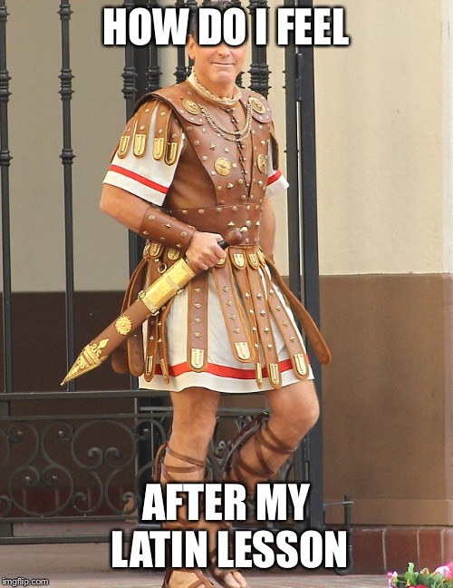 HOW DO I FEEL; AFTER MY LATIN LESSON | image tagged in latin,george clooney | made w/ Imgflip meme maker
