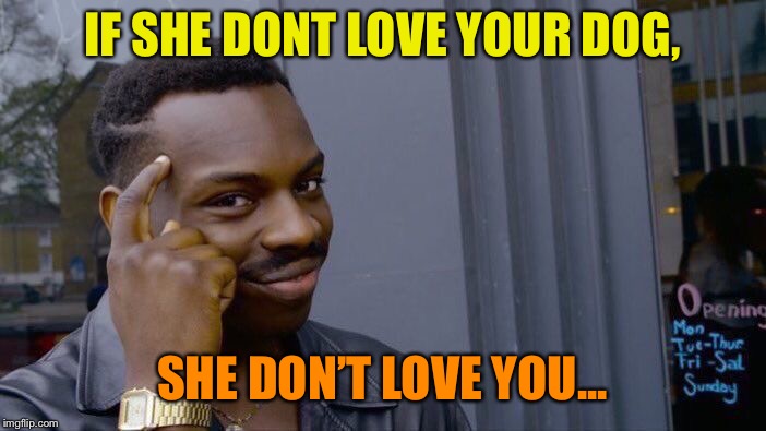 Roll Safe Think About It Meme | IF SHE DONT LOVE YOUR DOG, SHE DON’T LOVE YOU... | image tagged in memes,roll safe think about it | made w/ Imgflip meme maker