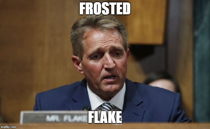 Frosted Flake | FROSTED; FLAKE | image tagged in cuck jeff flake | made w/ Imgflip meme maker