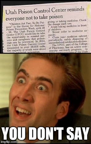 Good Job Utah! | YOU DON'T SAY | image tagged in you don't say,funny,nicolas cage,memes | made w/ Imgflip meme maker