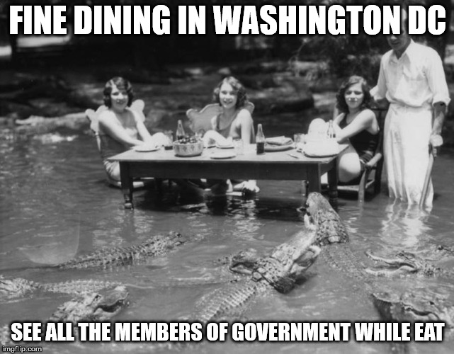 FINE DINING IN WASHINGTON DC; SEE ALL THE MEMBERS OF GOVERNMENT WHILE EAT | made w/ Imgflip meme maker