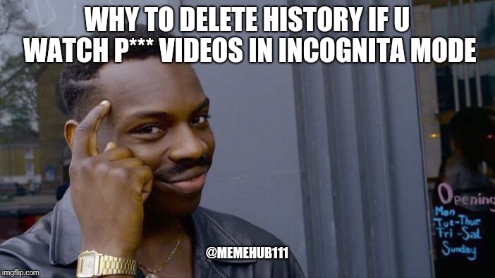 Roll Safe Think About It | WHY TO DELETE HISTORY IF U WATCH P*** VIDEOS IN INCOGNITA MODE; @MEMEHUB111 | image tagged in memes,roll safe think about it | made w/ Imgflip meme maker