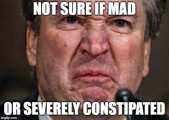 NOT SURE IF MAD; OR SEVERELY CONSTIPATED | image tagged in brett kavanaugh | made w/ Imgflip meme maker