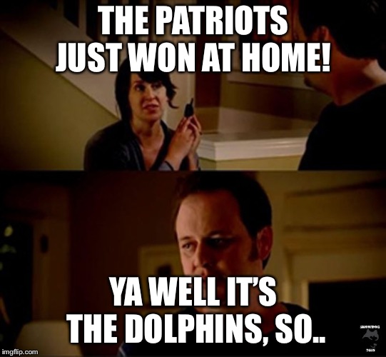 well he's a guy so... | THE PATRIOTS JUST WON AT HOME! YA WELL IT’S THE DOLPHINS, SO.. | image tagged in well he's a guy so,new england patriots,miami dolphins,nfl football | made w/ Imgflip meme maker