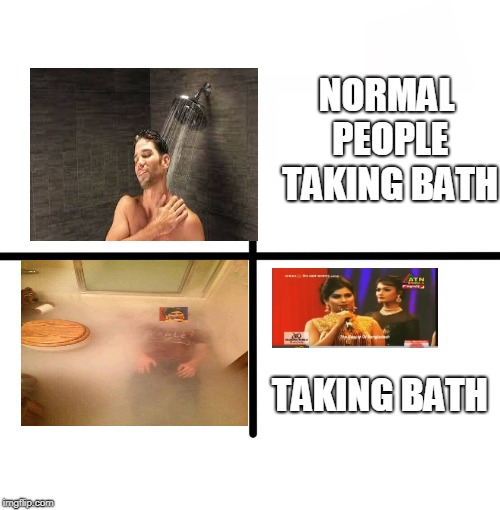 Blank Starter Pack | NORMAL PEOPLE TAKING BATH; TAKING BATH | image tagged in memes,blank starter pack | made w/ Imgflip meme maker