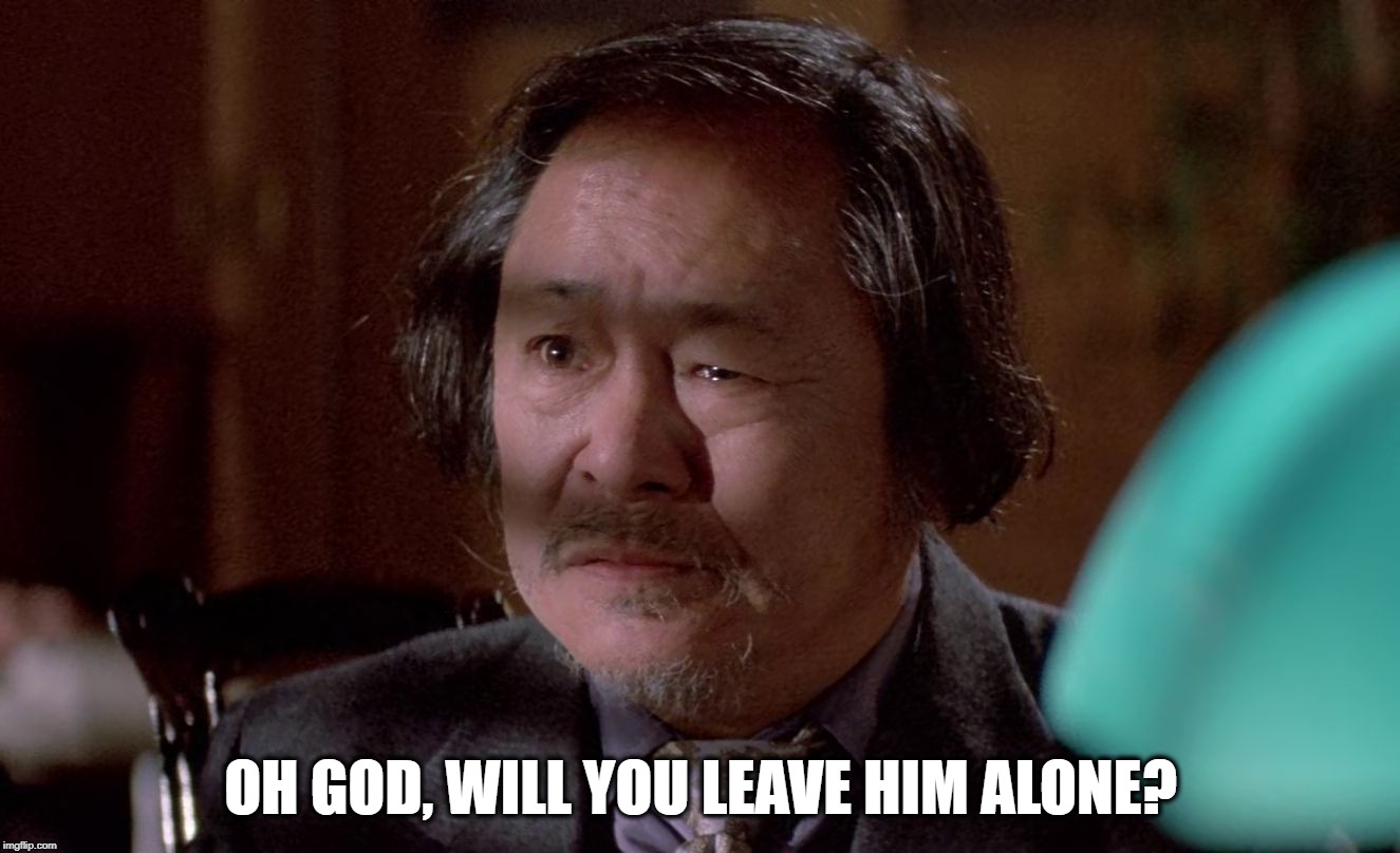 Leave Him Alone | OH GOD, WILL YOU LEAVE HIM ALONE? | image tagged in egg shen,bus driver,leave him alone,he showed great courage | made w/ Imgflip meme maker