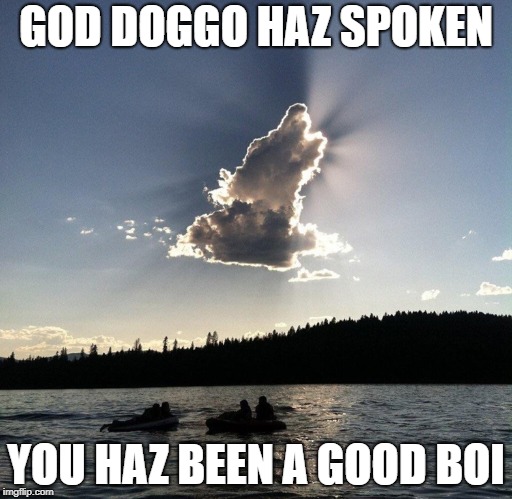 GOD DOGGO HAZ SPOKEN; YOU HAZ BEEN A GOOD BOI | made w/ Imgflip meme maker