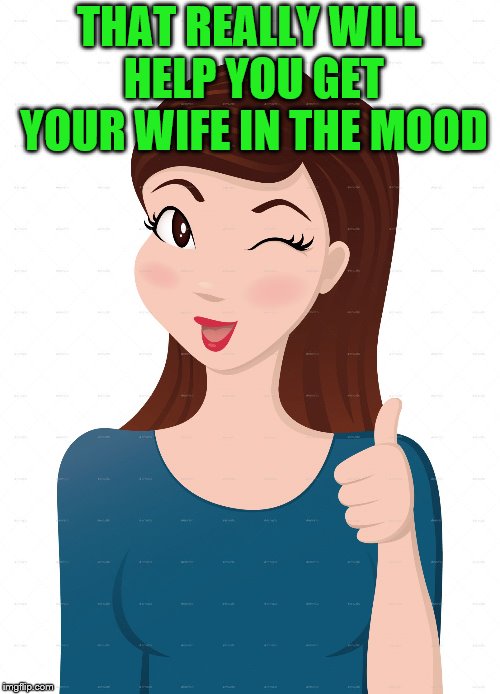 girl approval | THAT REALLY WILL HELP YOU GET YOUR WIFE IN THE MOOD | image tagged in girl approval | made w/ Imgflip meme maker
