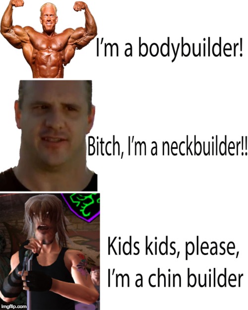 Who's the best builder of the 3?
(1 of them is a reference to "Guitar Hero 3.") | image tagged in bodybuilder,george fisher,guitar hero 3,legends of rock,death metal,cannibal corpse | made w/ Imgflip meme maker