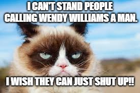 Angry Cat makes her statement aout Wendy's true gender | I CAN'T STAND PEOPLE CALLING WENDY WILLIAMS A MAN. I WISH THEY CAN JUST SHUT UP!! | image tagged in whatchu talkin' bout | made w/ Imgflip meme maker