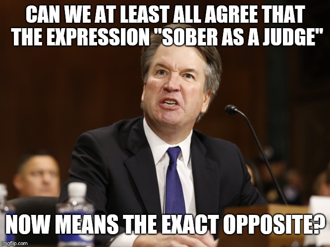 Kavanaugh I like Beer!!! | CAN WE AT LEAST ALL AGREE THAT THE EXPRESSION "SOBER AS A JUDGE"; NOW MEANS THE EXACT OPPOSITE? | image tagged in kavanaugh i like beer | made w/ Imgflip meme maker