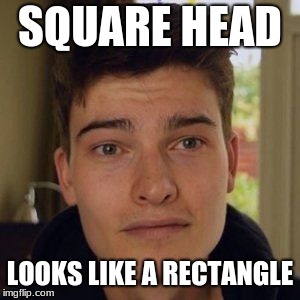 SQUARE HEAD; LOOKS LIKE A RECTANGLE | image tagged in willne | made w/ Imgflip meme maker