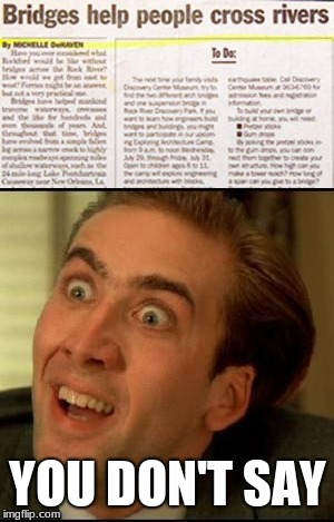 What! Really? | YOU DON'T SAY | image tagged in memes,funny,you don't say,nicolas cage | made w/ Imgflip meme maker