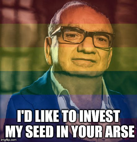 Touker Suleyman's off work investment | I'D LIKE TO INVEST MY SEED IN YOUR ARSE | image tagged in gay,dragons den,rainbow | made w/ Imgflip meme maker