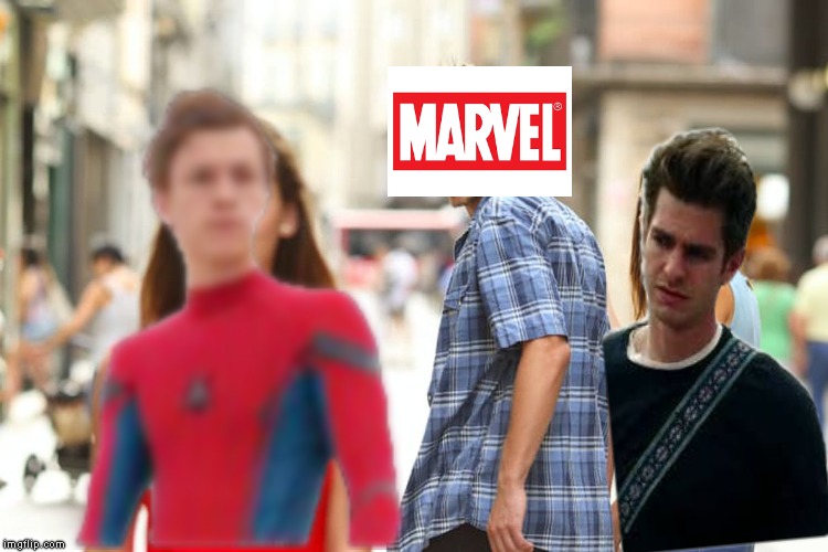 Distracted Marvel | image tagged in memes,distracted boyfriend | made w/ Imgflip meme maker