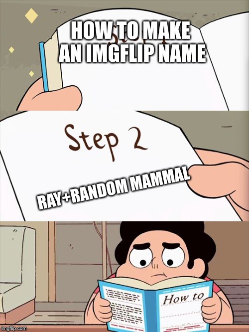 how to | HOW TO MAKE AN IMGFLIP NAME; RAY+RANDOM MAMMAL | image tagged in how to | made w/ Imgflip meme maker