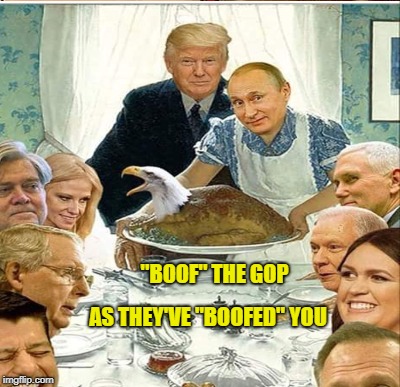 Blue Wave | "BOOF" THE GOP; AS THEY'VE "BOOFED" YOU | image tagged in trump,mconnell,ryan,boof | made w/ Imgflip meme maker