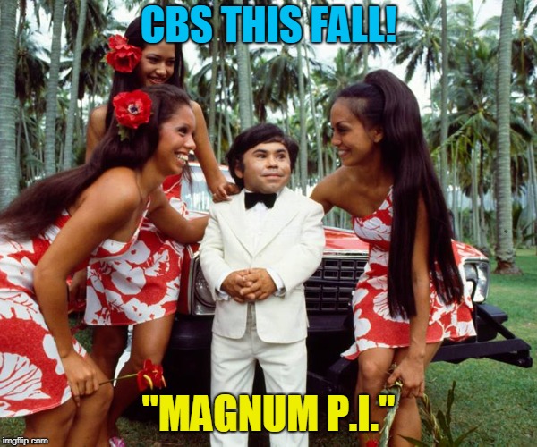 CBS Mgnum P-U! | CBS THIS FALL! "MAGNUM P.I." | image tagged in cbs,magnum pi,funny,tv show,fantasy island | made w/ Imgflip meme maker