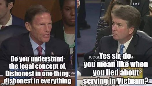 Kavanaugh and Blumenthal | image tagged in supreme court | made w/ Imgflip meme maker