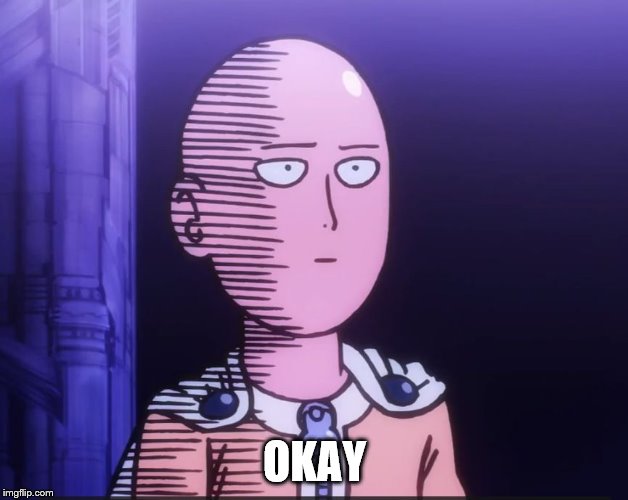 One Punch Man | OKAY | image tagged in one punch man | made w/ Imgflip meme maker