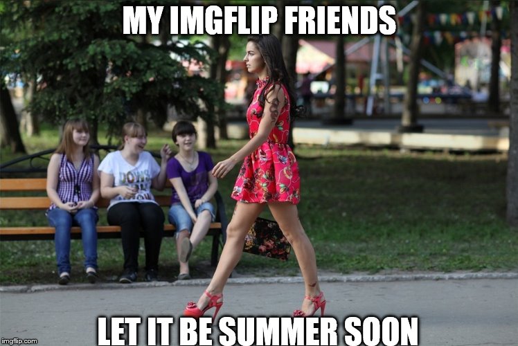 MY IMGFLIP FRIENDS; LET IT BE SUMMER SOON | image tagged in summertime girl | made w/ Imgflip meme maker