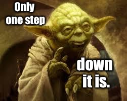 yoda | Only one step down it is. | image tagged in yoda | made w/ Imgflip meme maker