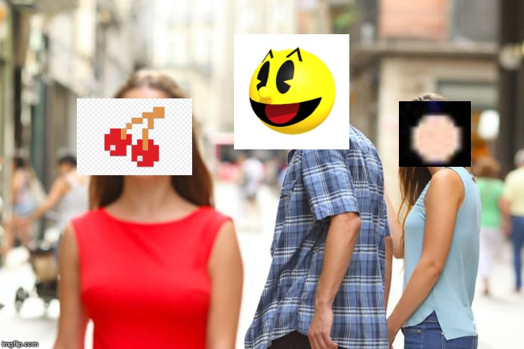 Distracted Pac-Man | image tagged in memes,distracted boyfriend | made w/ Imgflip meme maker