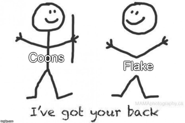 Coons; Flake | image tagged in got your back | made w/ Imgflip meme maker