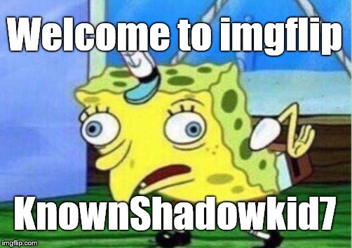 Mocking Spongebob Meme | Welcome to imgflip KnownShadowkid7 | image tagged in memes,mocking spongebob | made w/ Imgflip meme maker