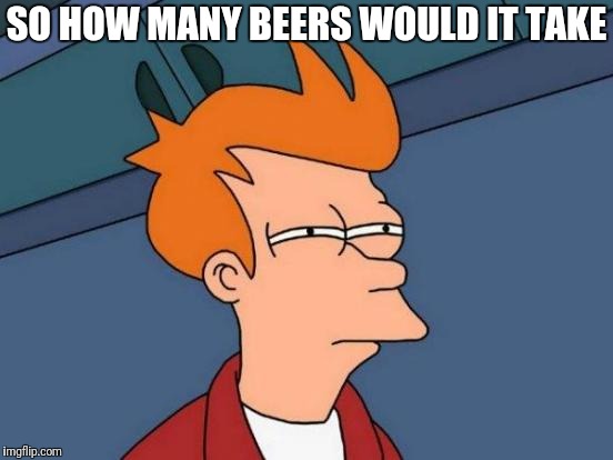Futurama Fry Meme | SO HOW MANY BEERS WOULD IT TAKE | image tagged in memes,futurama fry | made w/ Imgflip meme maker