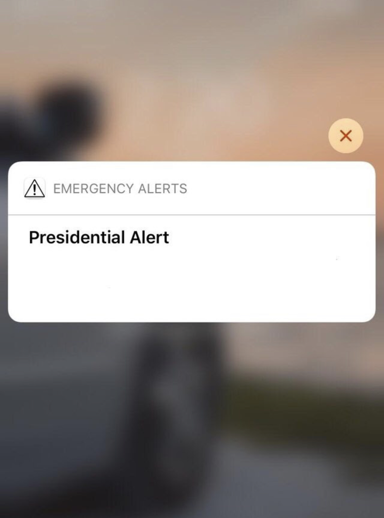 High Quality Presidential Alert System Message iPhone Blank Meme Template