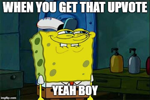 Don't You Squidward | WHEN YOU GET THAT UPVOTE; YEAH BOY | image tagged in memes,dont you squidward | made w/ Imgflip meme maker