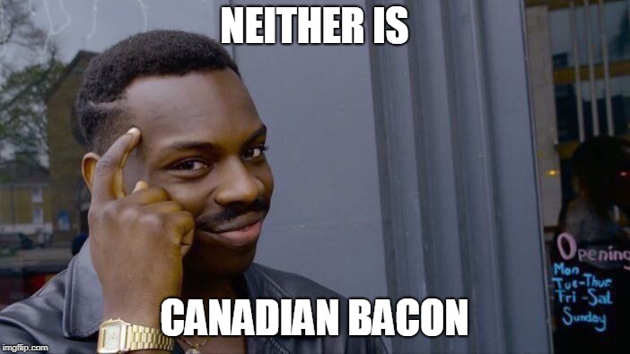 Roll Safe Think About It Meme | NEITHER IS CANADIAN BACON | image tagged in memes,roll safe think about it | made w/ Imgflip meme maker