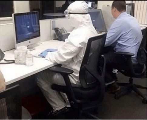 office cold biohazard protection Blank Meme Template